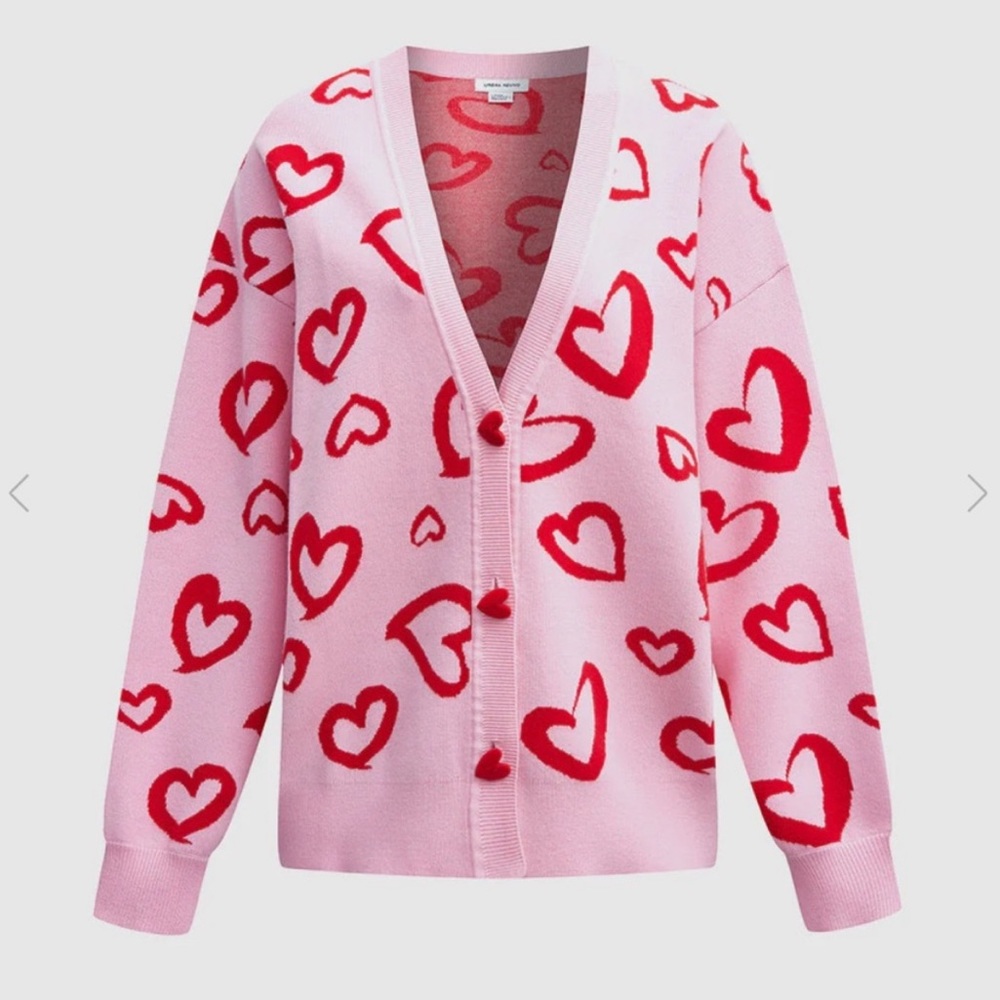 NEW Urban Revivo Heart cardigan sweater Small